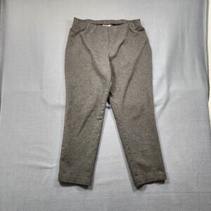 J Jill Womens Pants Medium Petite Grey Slim Leg Ponte Knit Pull On 4 Way Stretch
